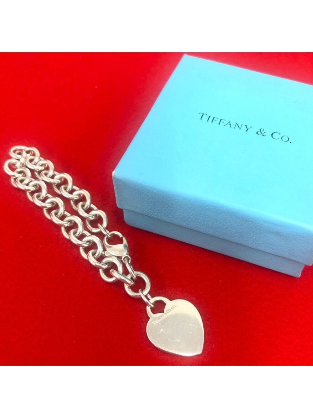 Tiffany & Co Vintage Return to Tiffany Heart Tag Bracelet 925 Sterling Silver